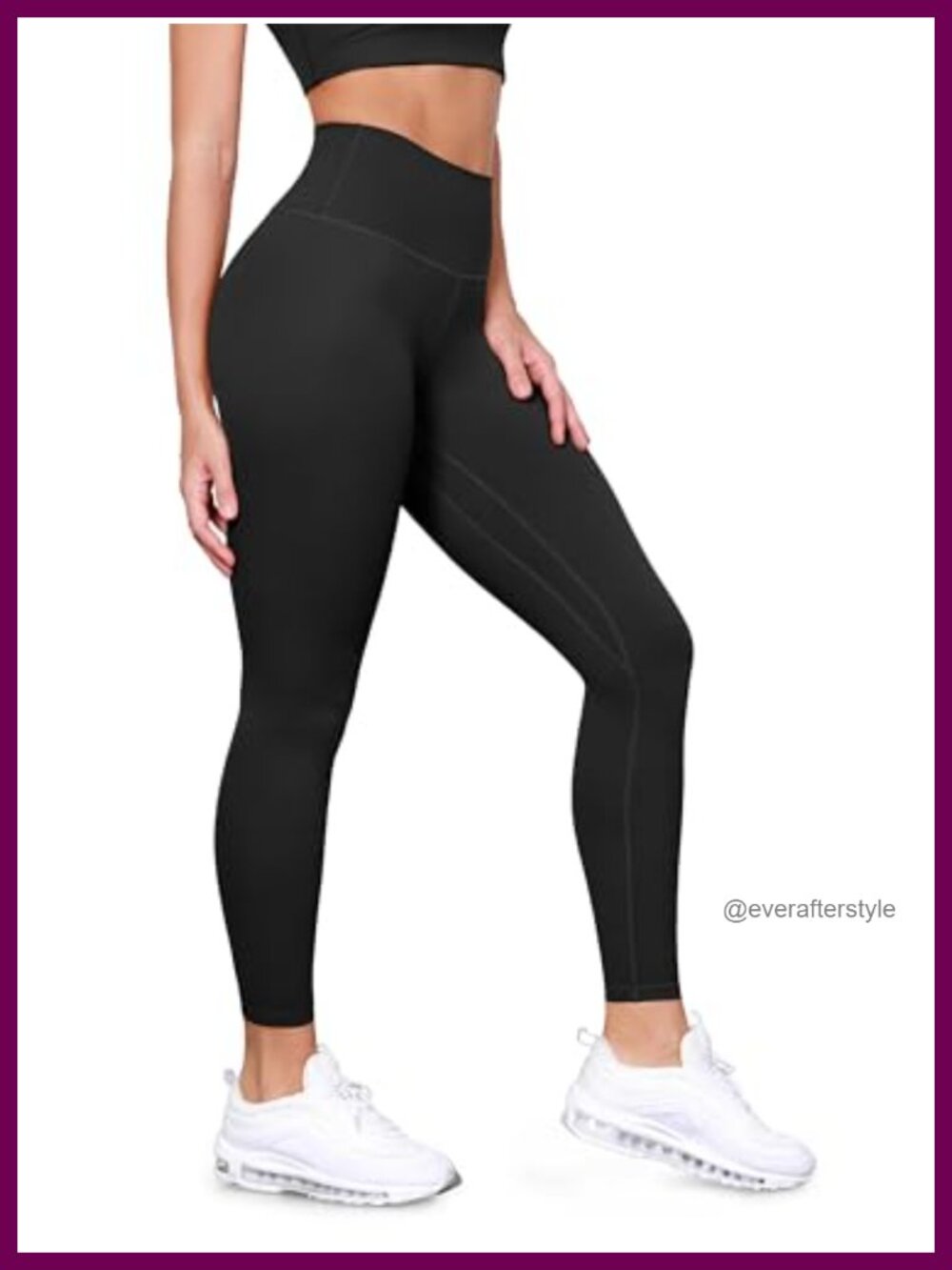 Tummy Control Compression Leggings High Waist 25" Inseam Workout Yoga
